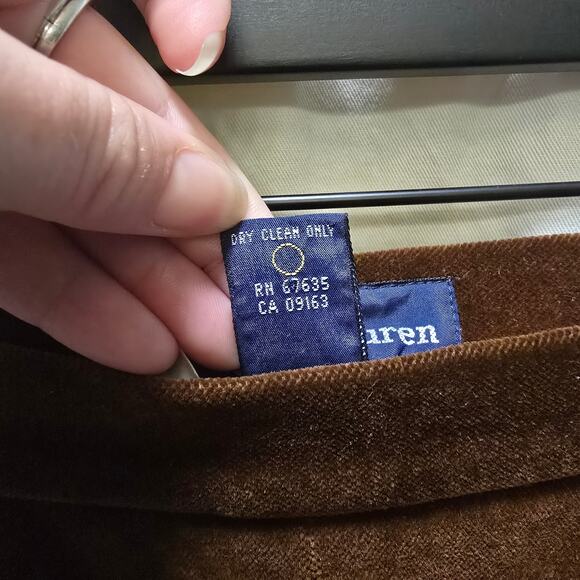 Vintage Ralph Lauren brown velvet stirrups equestrian pants size 8 - Picture 8 of 11